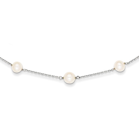 14k White Gold Freshwater Cultured Pearl Necklace 14k White Gold Freshwater Cultured Pearl Necklace